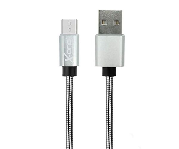 X-ONE CMM1000 PLATA CABLE TRENZADO METAL CON PUERTO MICRO USB A USB 2.0 TIPO A
